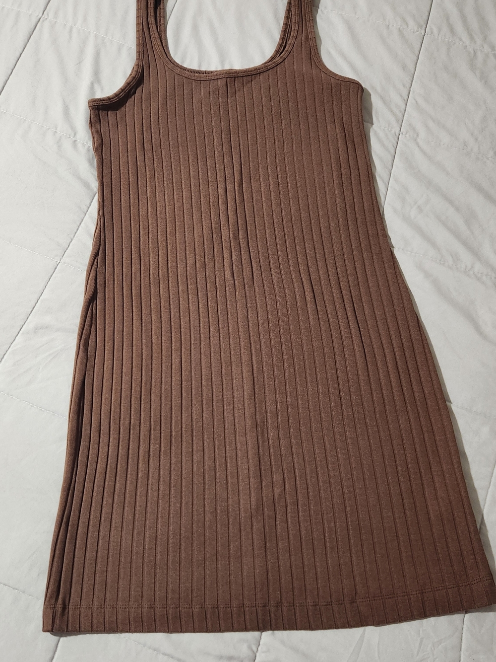 Old Navy Ribbed Tank Midi Dress in Brown